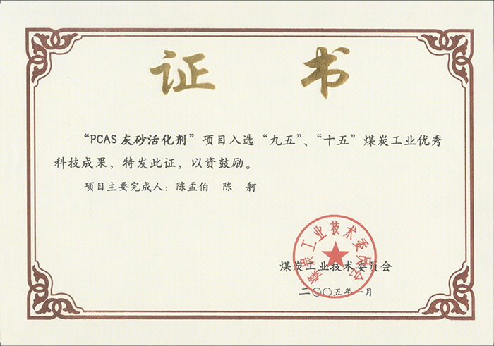 2005年1月PCAS灰砂活化劑獲“九五、十五”科技成果獎.jpg